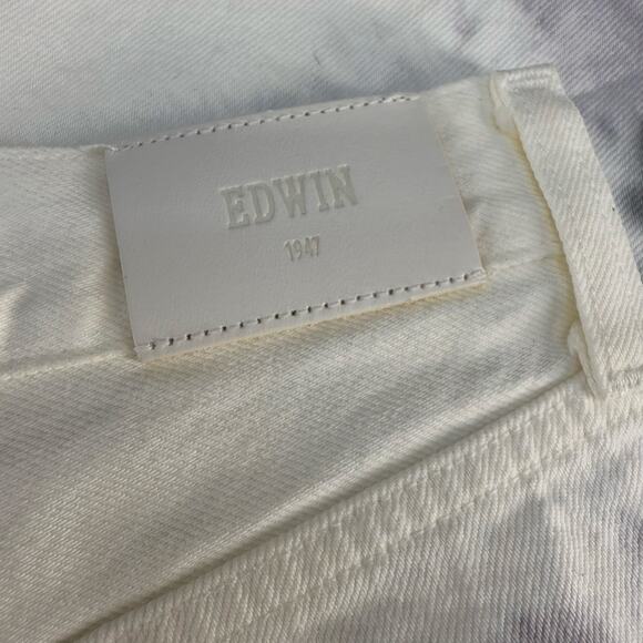 Edwin Denim Shorts Women's 26 (2) White Tie dye CAI Shorts Button Fly NWT - Picture 4 of 15